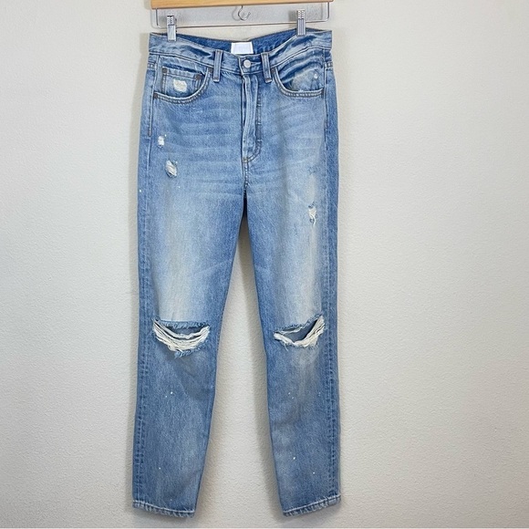 Boyish Slim Straight High Rise Distressed Jeans Size 27 - Picture 3 of 13